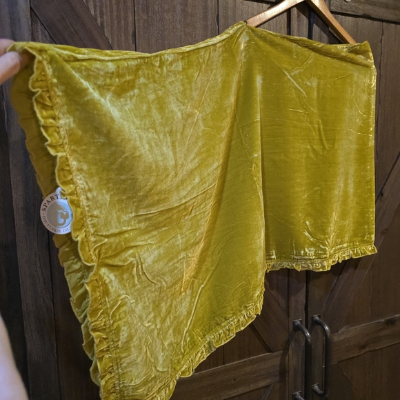 NWT Spartina 449 Mustard Yellow Velvet Topper Wrap Scarf - Picture 5 of 11